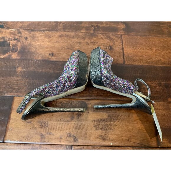 Jimmy Choo Rainbow Glitter Sequin Platform Stiletto Heels, Size 9.5 / 39.5 - Picture 7 of 8